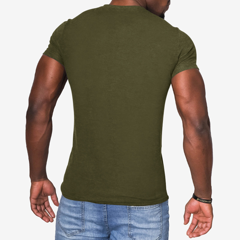 2023 Neues Sommer-T-Shirt für Herren, lässig, einfarbig, kurzärmelig, Rundhalsausschnitt, Pullover, Knopfleiste, Henley-Shirt_voghion.com