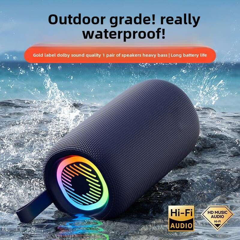 【 8000 chansons incluses 】 Enceinte Bluetooth intelligente, étanche et résistante aux chocs, pour l'extérieur, avec un son de faible tonalité pour la maison_voghion.com