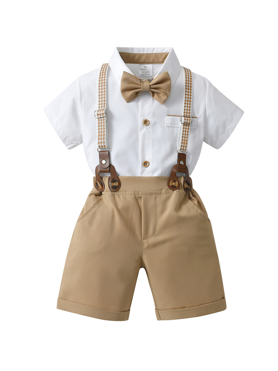 Mother&Kids Overalls two-piece boy summer suit baby suit Summer gentleman children suit_voghion.com