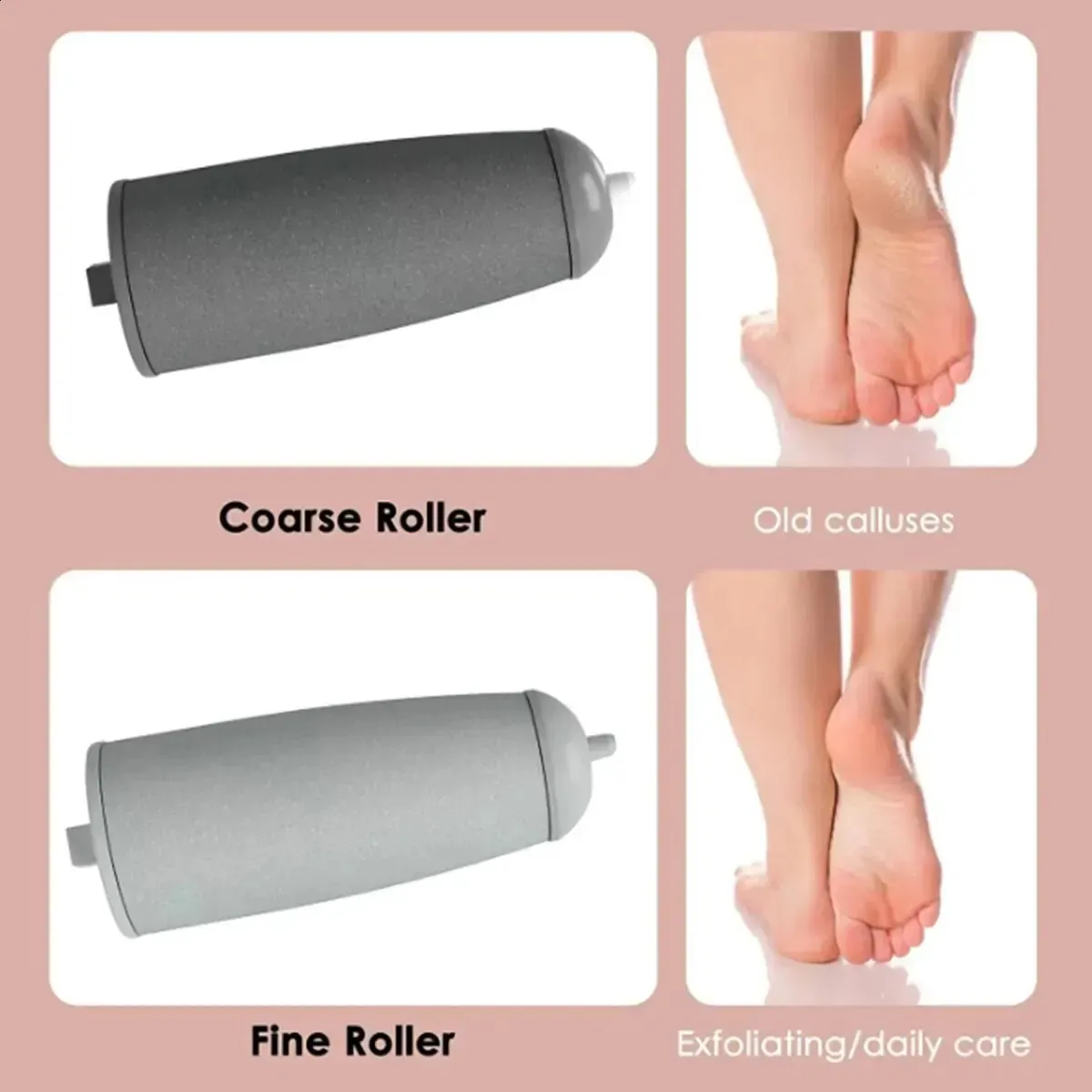 Pink Electric Foot Grinder - Hard Skin Removal, Rechargeable_voghion.com