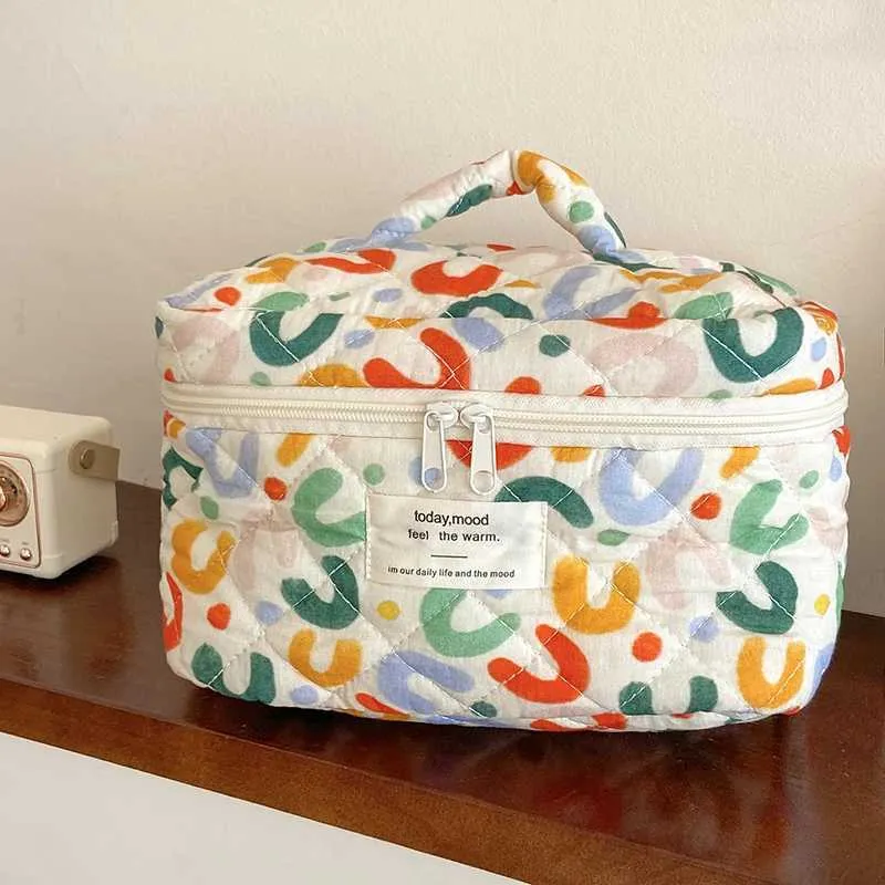 1Pc Ins Mode Rétro Cosmétiques Stockage Portable Femmes Voyage Organisateur Maquillage Sac À Main Mignon Grande Capacité Sac Y241023_voghion.com