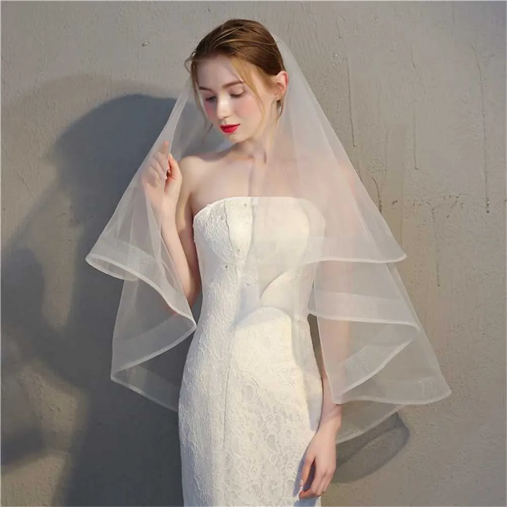 Gioielli per capelli da sposa, semplici, corti, a doppio strato, per abito da sposa, accessori di vendita calda con pettine per capelli_voghion.com