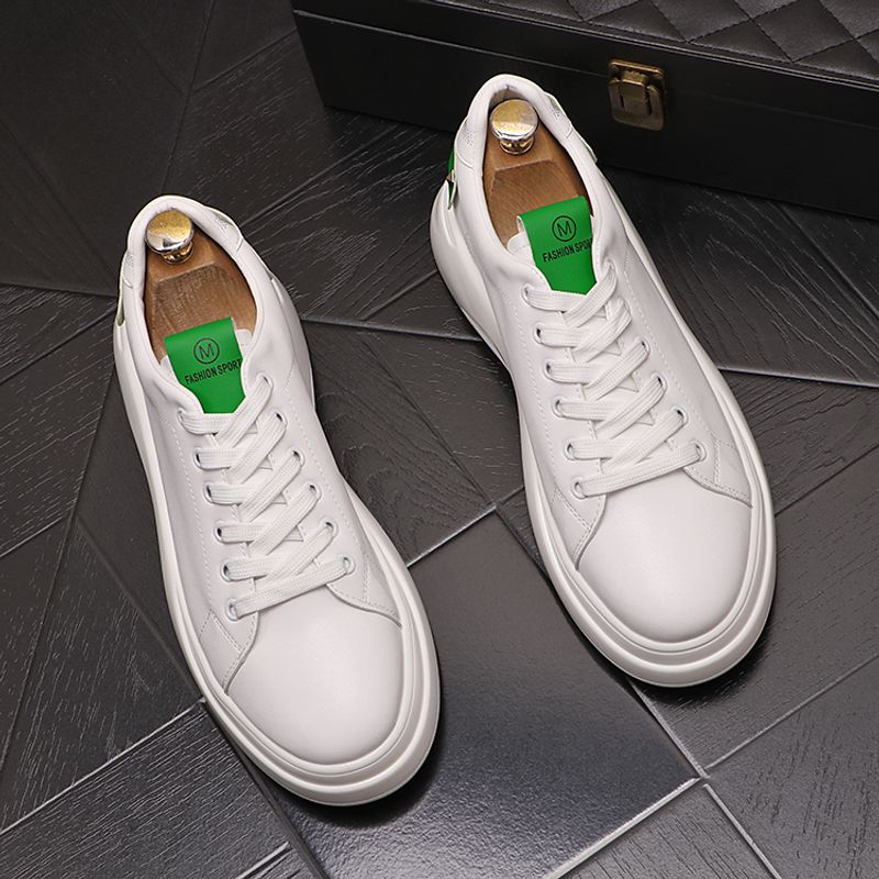 Atmungsaktive weiße lässige koreanische Ausgabe trendige Schnürschuhe Sommer neue hohe Herrensportschuhe_voghion.com