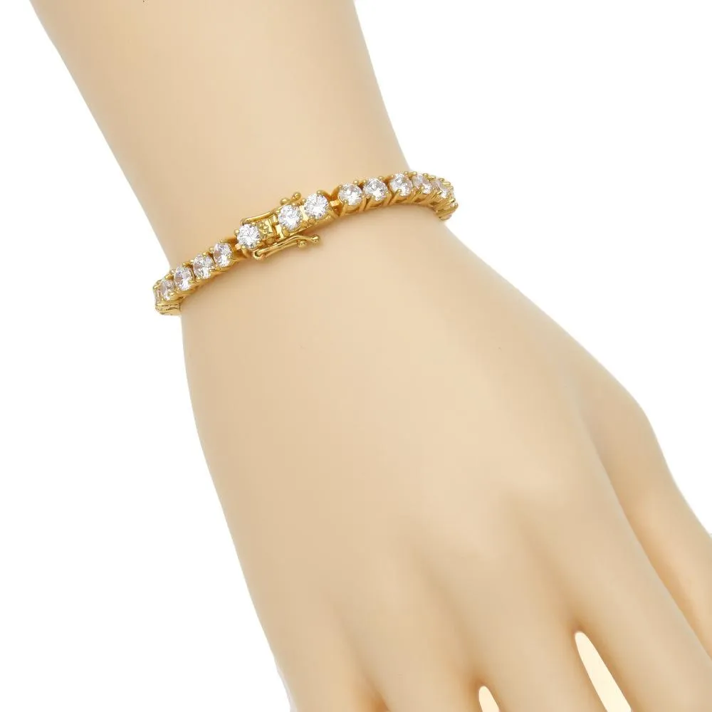 Gold Plated Cubic Zirconia Tennis Chain Barefoot Ankle Bracelet Full Diamond Anklet Foot Jewelry Gift Men & Women for_voghion.com