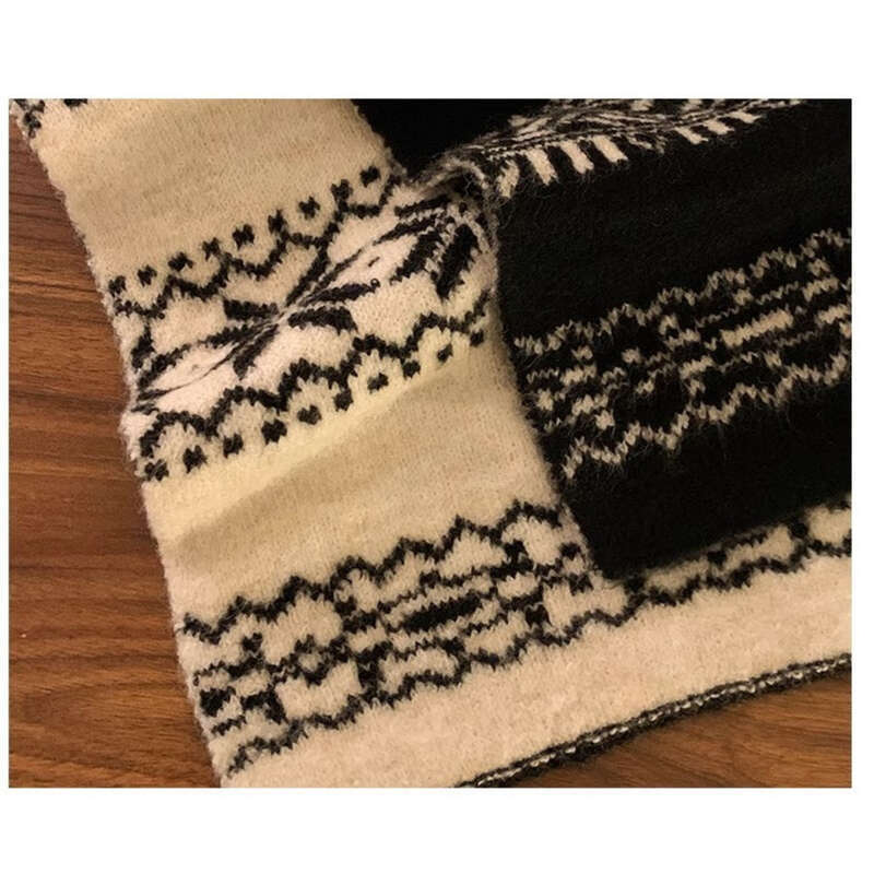 24 Jahre neuer doppelseitiger Herbst- und Winterschal mit Schneeflocke für Damen in koreanischer Version der Atmosphäre, verdickter warmer High-End-Strickschal_voghion.com