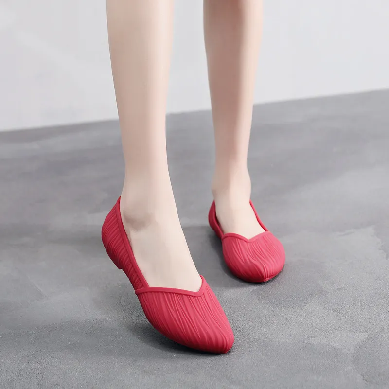 New Low-top Waterproof Rain Boots Women Summer Adult Work Rubber Fashion Jelly Shoes Non-slip Shallow Toe Sandals_voghion.com