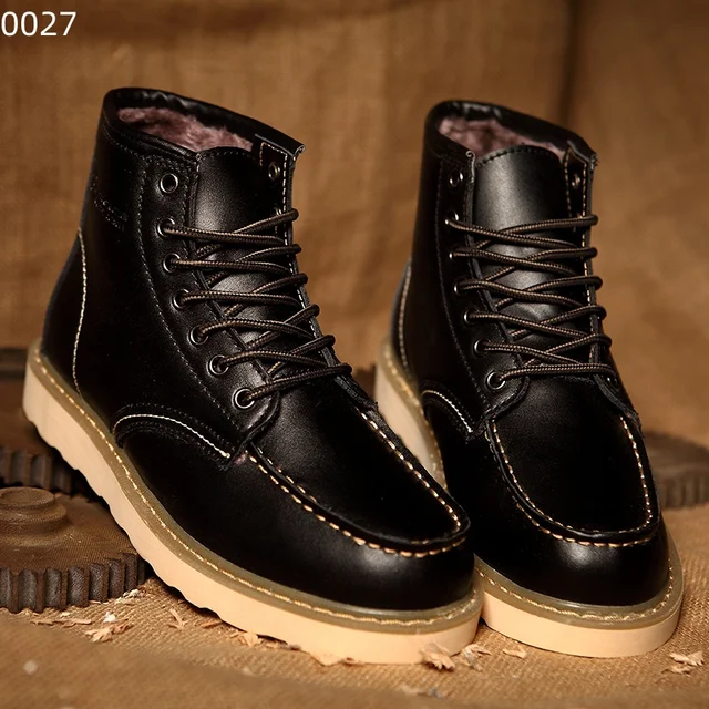 Martin boots men's spring and autumn British style American retro short boots, workwear leather shoes, high top_voghion.com