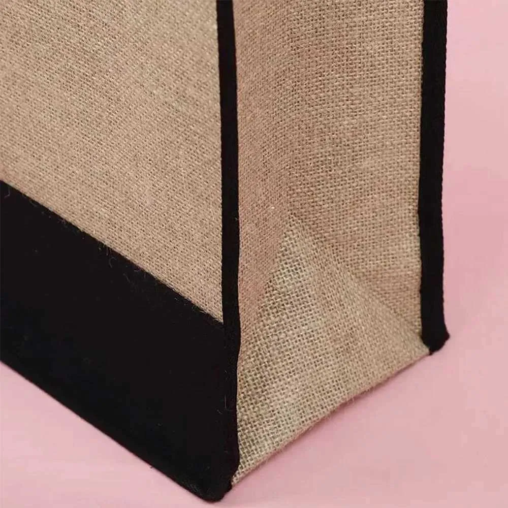 Sac de courses en toile de jute, sac à main léger, portable, grande capacité, organisateur d'épicerie pour femmes, guirlande de lettres_voghion.com