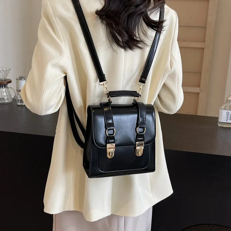 Mochila feminina em couro sintético estilo coreano moda escolar_voghion.com