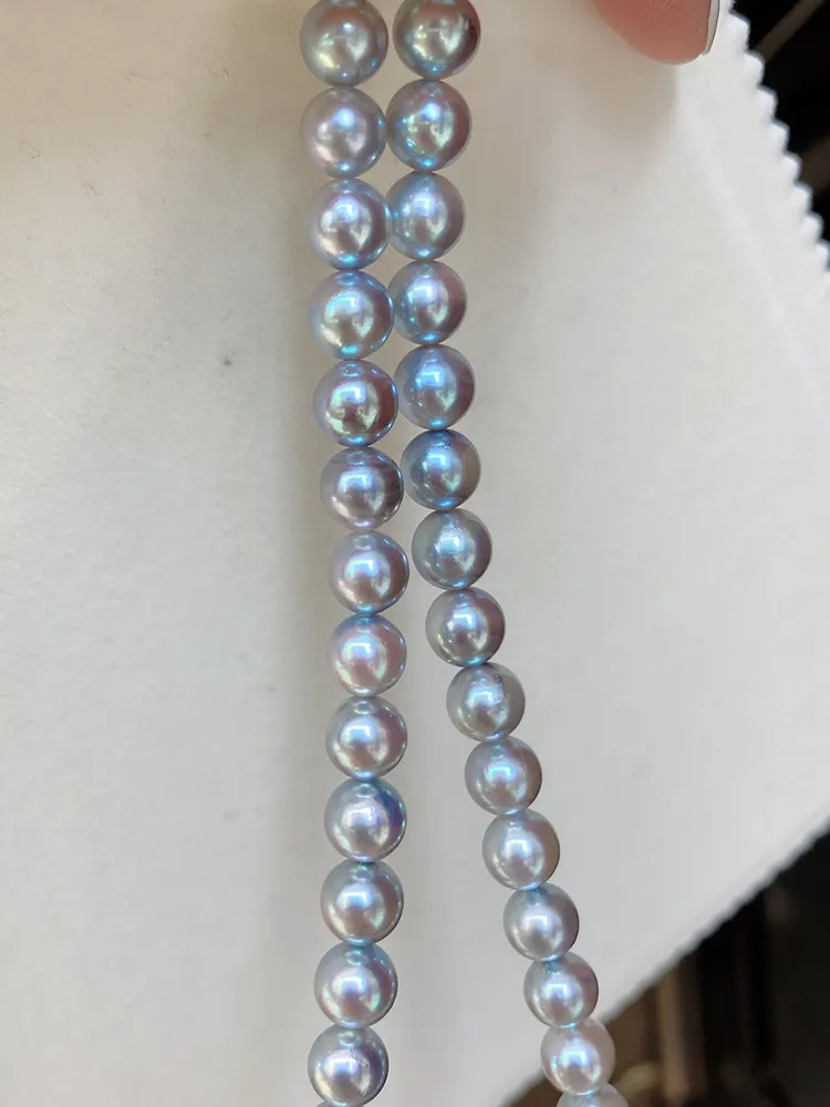 Collier de perles rondes grises authentiques naturelles de la mer du Sud de 18 pouces et 8 à 9 mm pour femmes, bijoux ras du cou_voghion.com