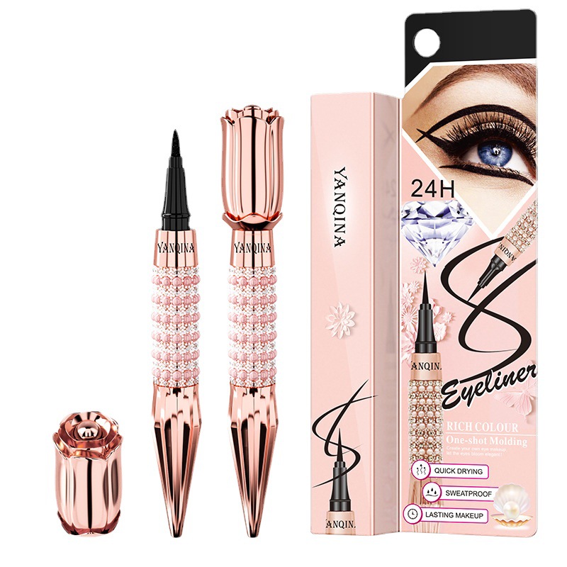 YANQINA Yanqina Scepter su geçirmez, tere dayanıklı, serin siyah renkli eyeliner sıvı kalem_voghion.com