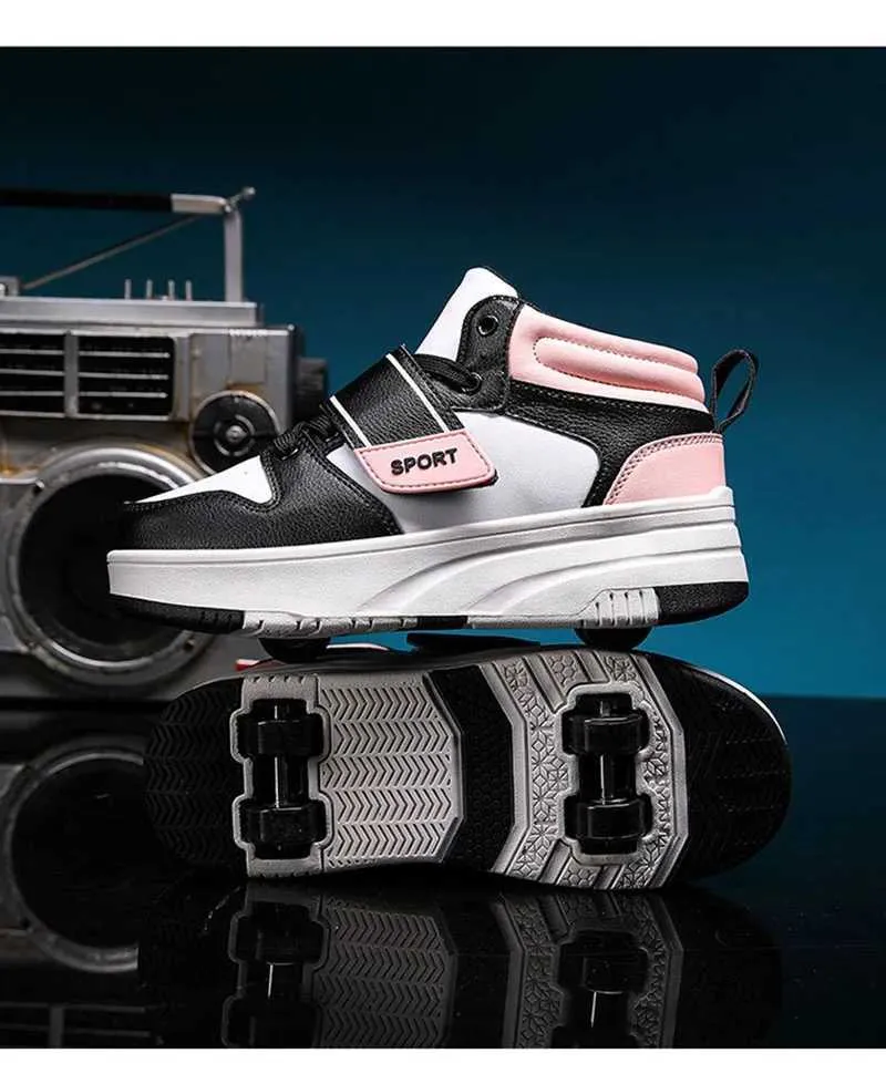 Barn Rullskridskor Pojke Flickor Sneakers Sportskor med 4 Hjul till Jul Födelsedag Barn Show Present H241028_voghion.com