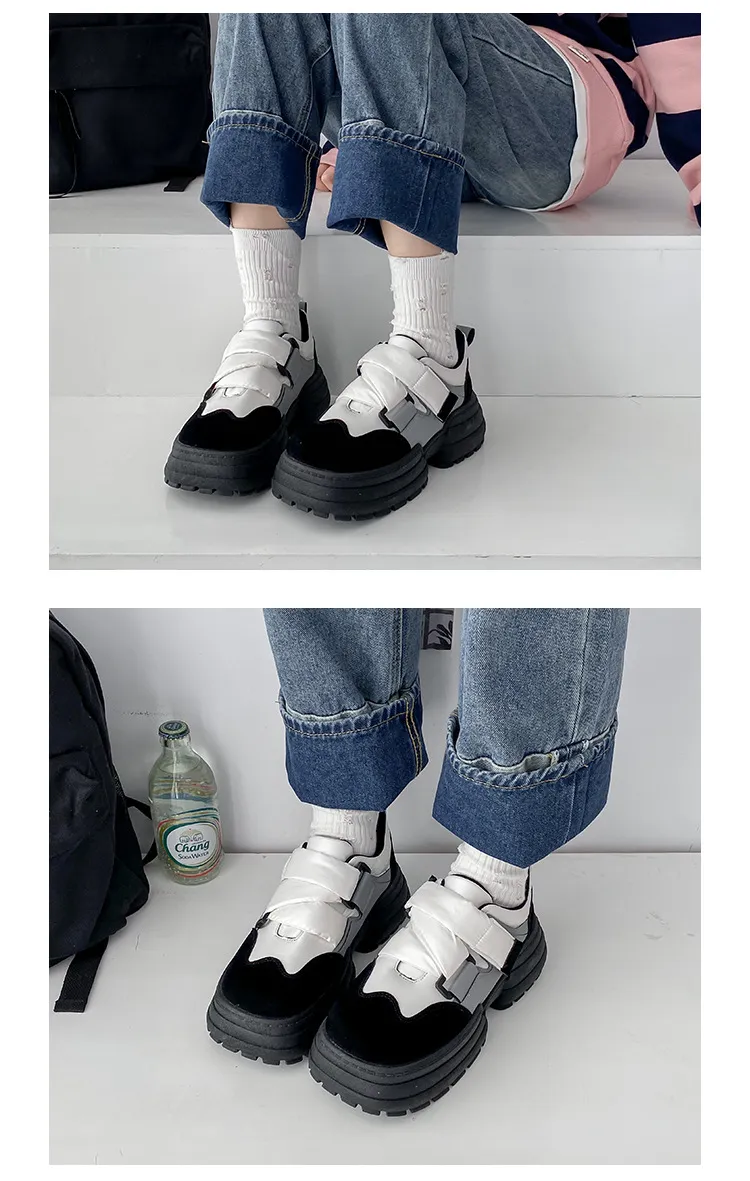 Scarpe casual da donna con tacco a torta di spugna con punta rotonda e suola spessa, comode e alla moda, versatili_voghion.com