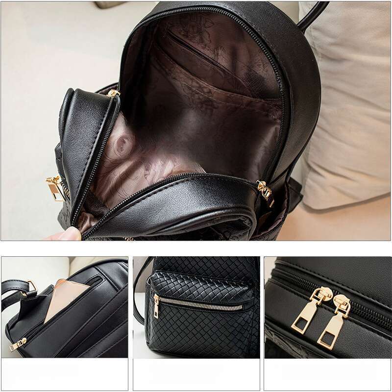 Women Shoulder Bag 2021 New Tide Casual PU Soft Leather Embossed Ladies Small Backpacks_voghion.com