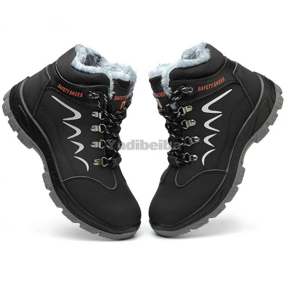 Für Sicherheit Wasserdichte Sicherheit Knöchel Schuhe Anti-smashing Stahl Kappe Kappe Winter Männer Bau Arbeit Stiefel a60c_voghion.com