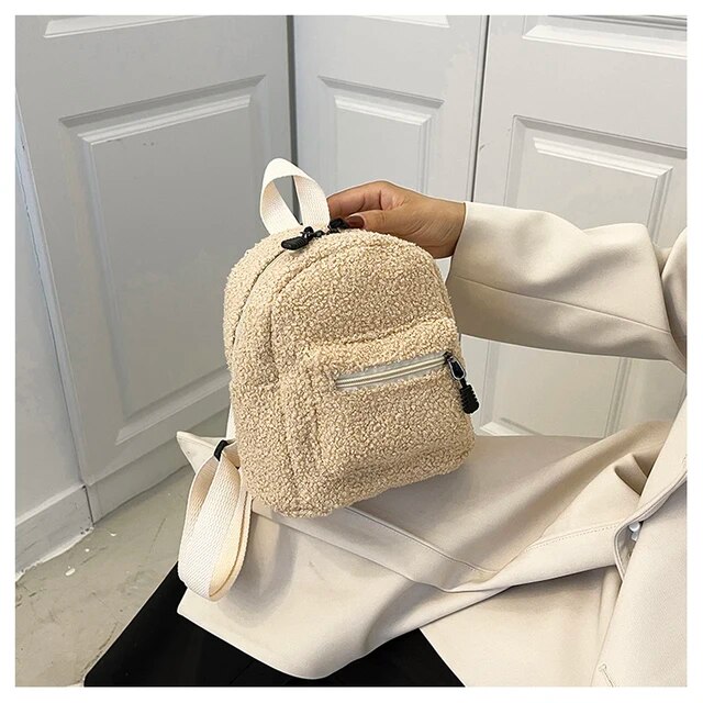 Mode Frauen Mini Rucksack Einfarbig Cord Kleine Rucksäcke Einfach Casual Student Bookbags Reisen Rucksäcke 2022_voghion.com