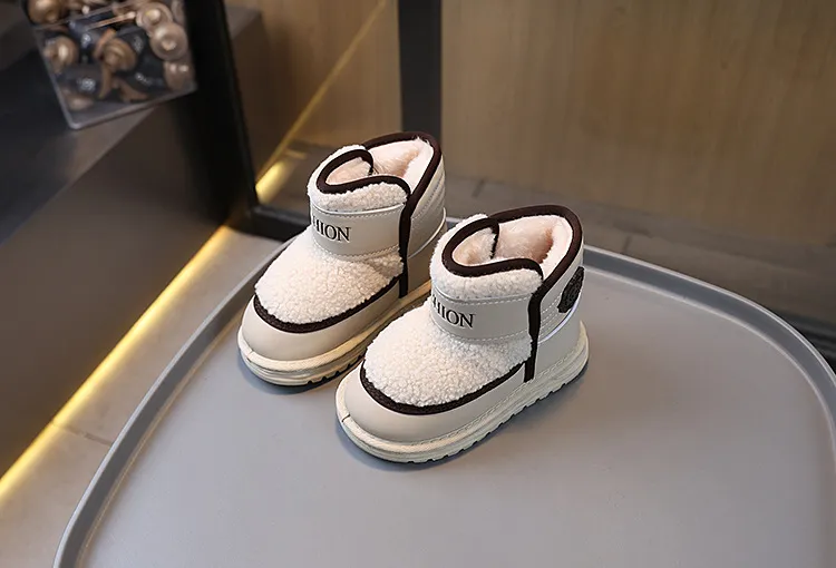 Kinder Schnee Winter Plus Veet Jugend Kurze Dicke Warme Plüsch Stiefel Cutefeet Für Mädchen Jungen Lamm Wolle Kleinkind Schuhe_voghion.com