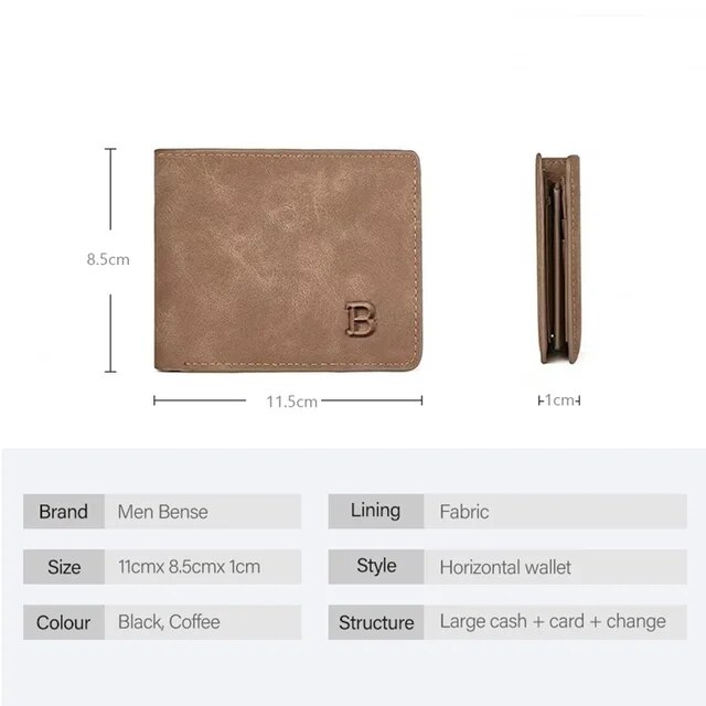 2023 Neue Herren-Geldbörsen in Braun und Schwarz, kleine Geldbörsen, neues Design, Dollarpreis, Top-Männer-Geldbörse mit Münzbeutel, Reißverschluss-Geldbörse_voghion.com