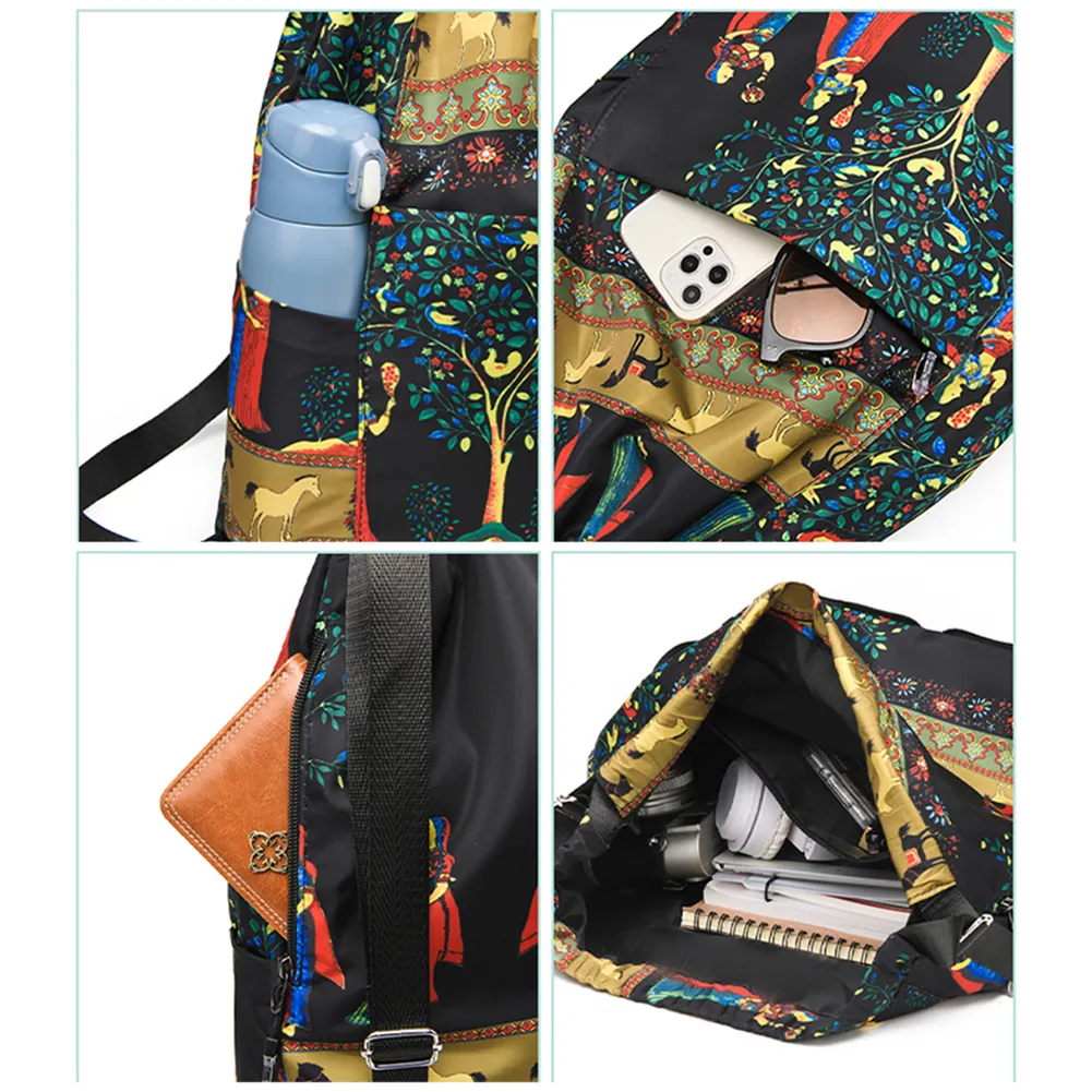 Drawstring Casual Waterproof Unisex Sports Double Shoulder Backpack Gym Dry-wet Separation Schoolbag Laptop Bookbag_voghion.com