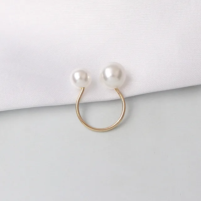 Nya Damringar Simulerade Pärlor Justerbara Anillos Modesmycken Anel Bröllop Förlovningsring_voghion.com