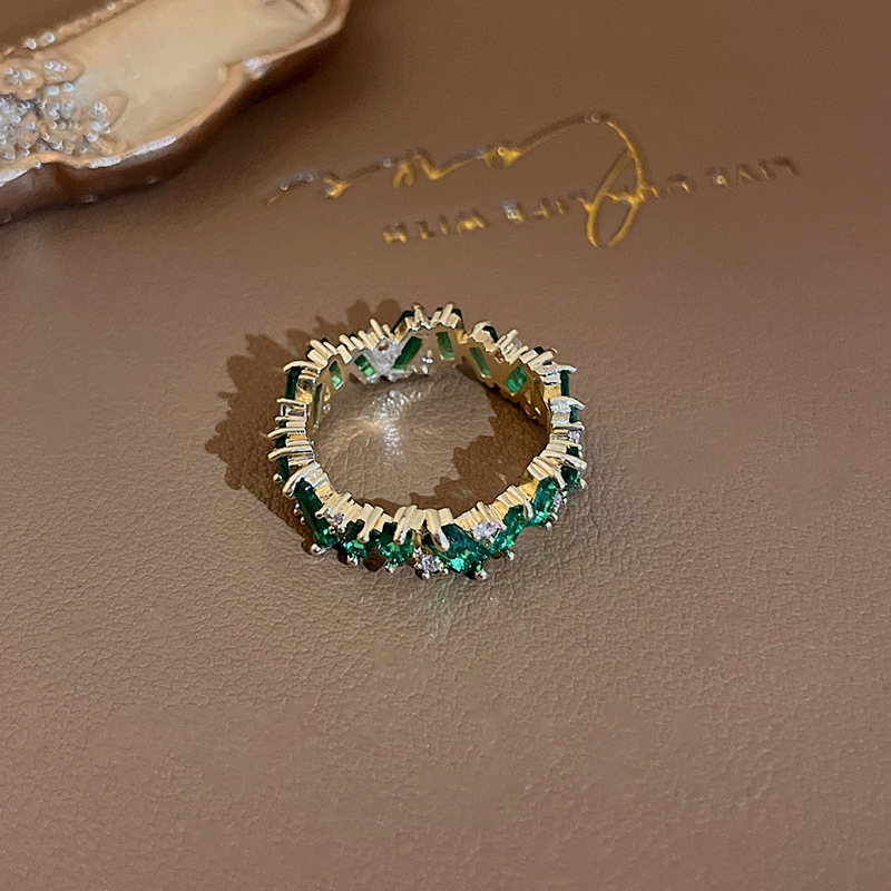 Real Gold Electroplated Irregular Zircon from South Korea Exquisite Fashion Open Ring Light Luxury and High Grade Hand_voghion.com