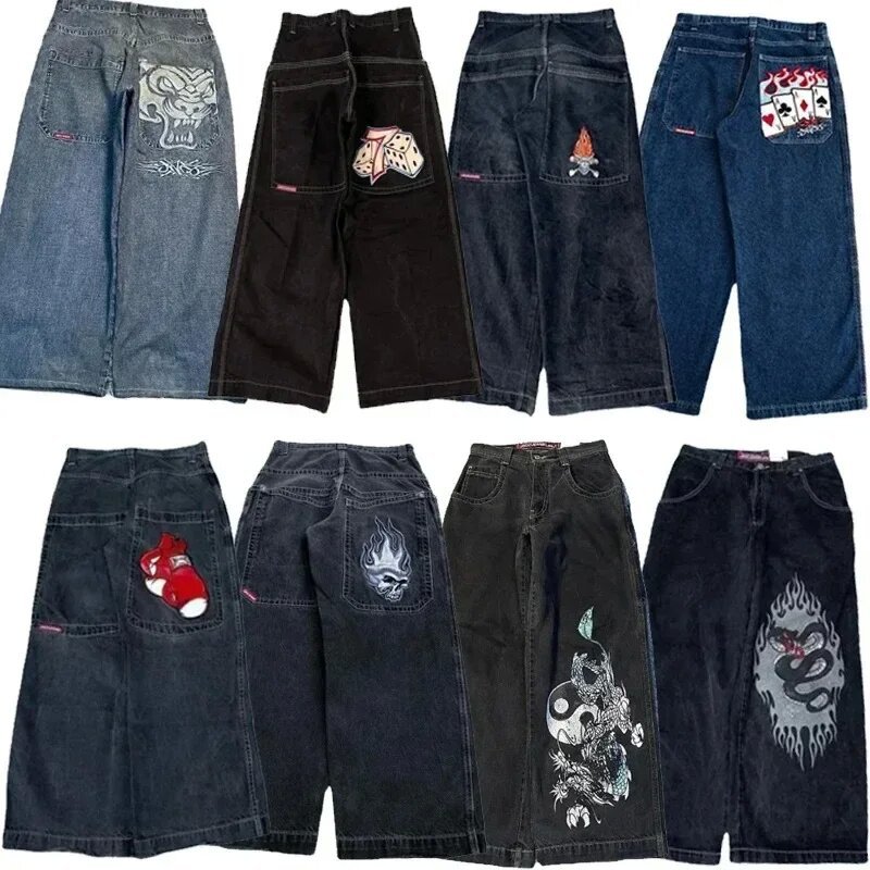 JNCO Y2K jean ample motif Hip Hop Street Harajuku pantalon à jambes larges pour hommes