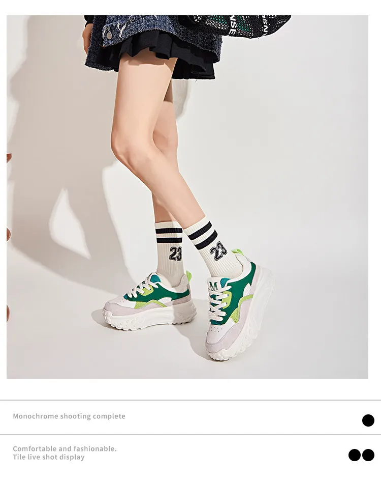 Plateau Sneaker Aus Echtleder Für Damen Bequeme Freizeitschuhe_voghion.com