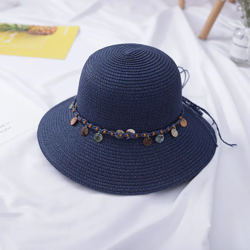 Straw Hat For Women And Kids Bowknot Straw Visor Summer Hat_voghion.com