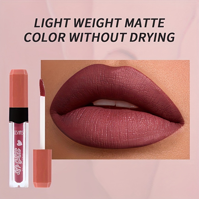 USHAS6 essence Mouth Red Glaze Female Lip Color Lipstick does not touch cup matte_voghion.com