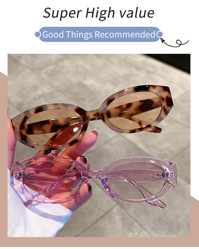 New Trendy Blogger Style Small Frame Simple Versatile Korean Fashion Oval Sunglasses_voghion.com