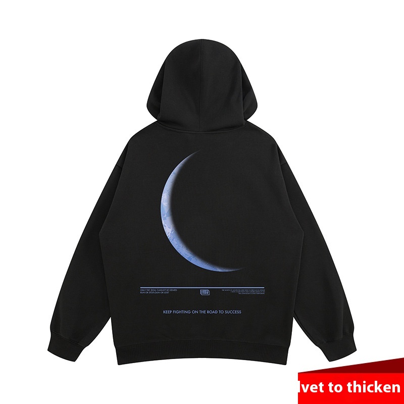 Herren Sweatshirt für Herbst Winter, Lockeres Oversized Top, Plüschiger und dicker Kapuzenpullover Trend, 2024 Neuer Mantel_voghion.com