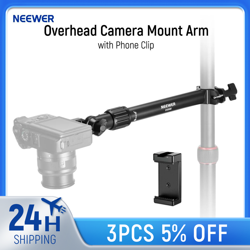 NEEWER Support de Bureau avec Clip de Téléphone 28cm Bras de Maintien 180°&360° pour Appareil Photo LED Anneau Lumineux Microphone