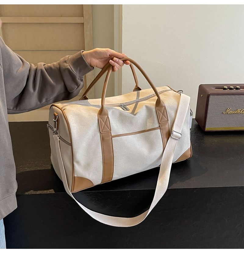 Neutrale Handreisetasche, große Outdoor-Reisetasche, Sport- und Fiesstasche Damen, Retro-Gepäcktasche aus Canvas für_voghion.com