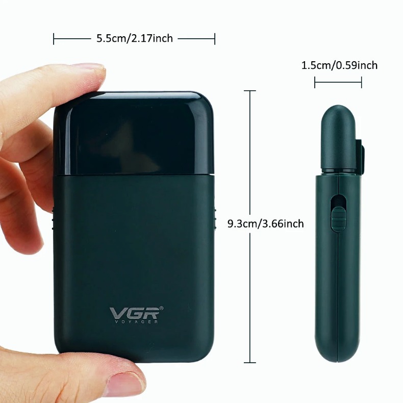 VGR Electric Shaver Professional Beard Trimmer Razor Portable Mini Shaver Reciprocating Shaving 2 Blade USB Charge for Men V-390_voghion.com