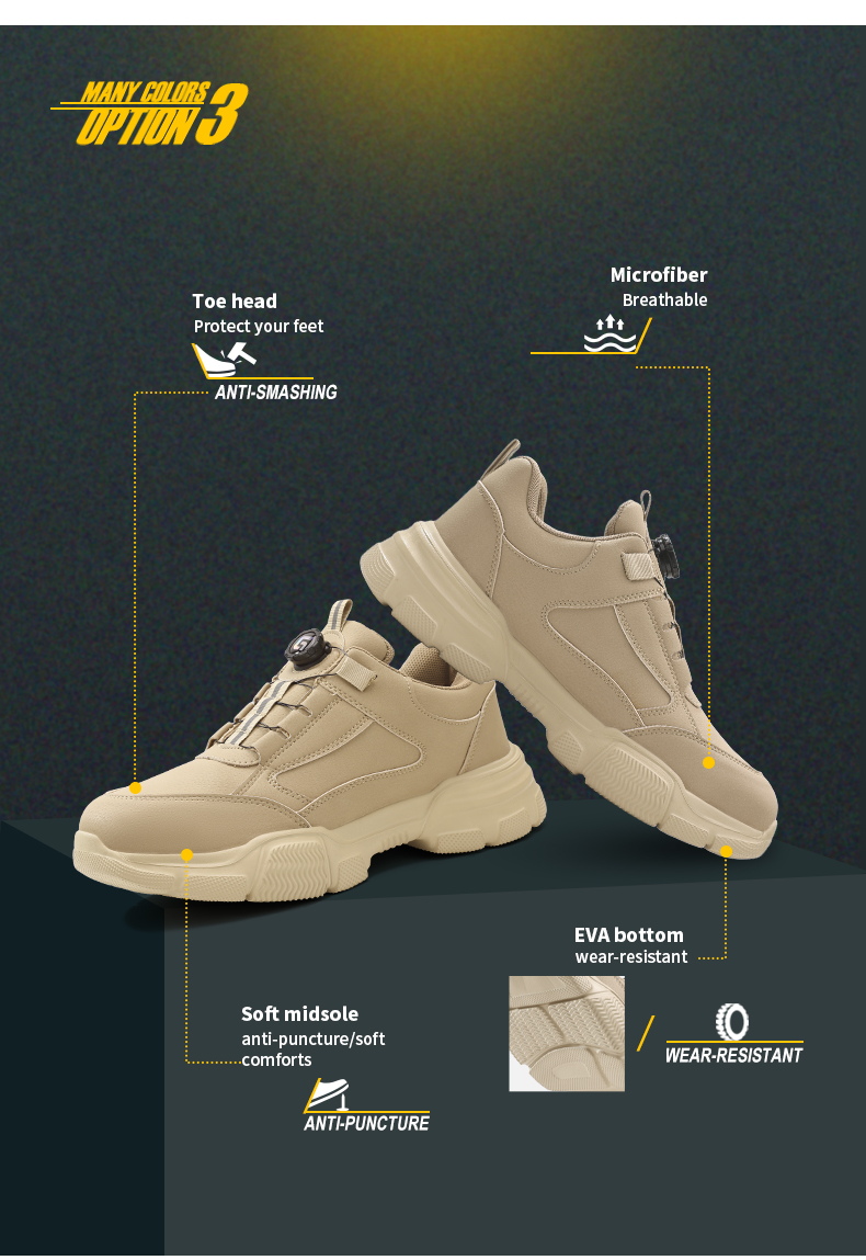 Scarpe antinfortunistiche GUYISA Scarpe da lavoro impermeabili Punta in acciaio Leggere e morbide F131F 38-45_voghion.com