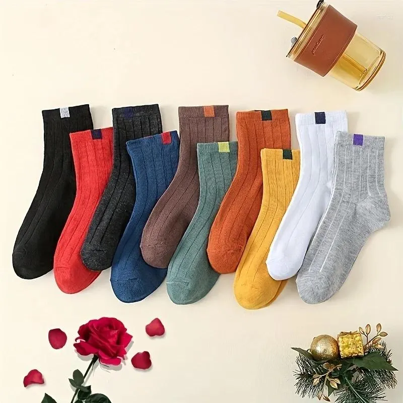 Women Socks 10pairs Unisex Multi-color Crew For Workout Running And Casual Walking Soft Breathable Sports Women&Men_voghion.com