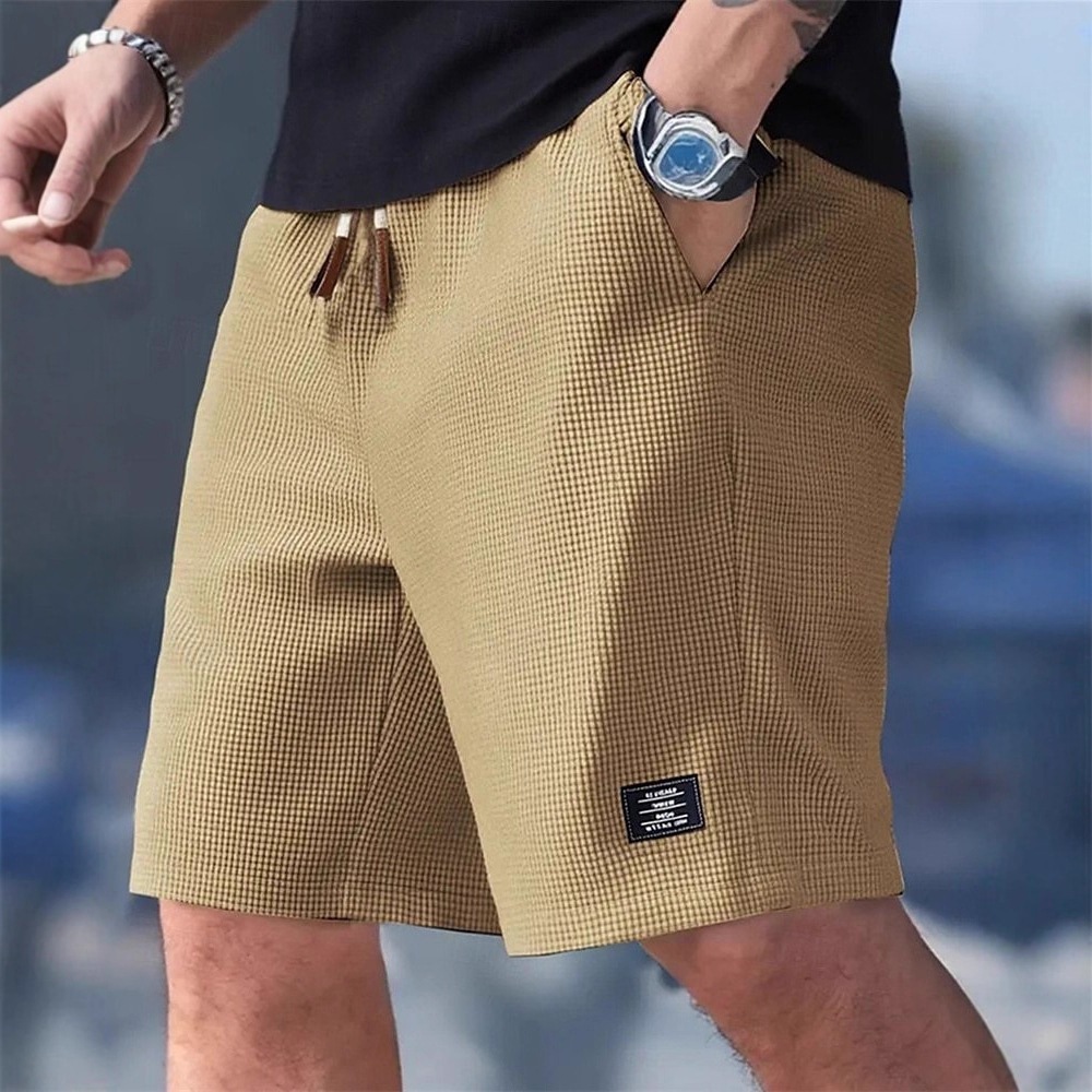 European And American Fashion Men’s 3D Printed Shorts Waffle Fabric Outdoor Sports Versatile Beach Shorts