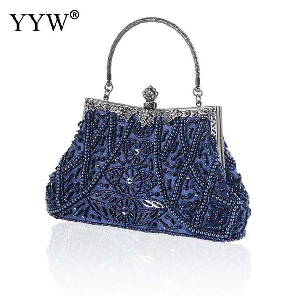 Vintage Handtasche Weibliche Abend Dunkelblau Party Geldbörsen Und Handtaschen Designer Damen Clutch Umhängetaschen Sac A Main_voghion.com