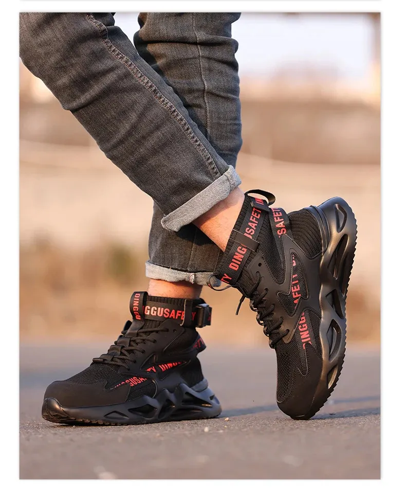 Men's Safety Boots Breathable Protective Work Footwear Steel Cap_voghion.com