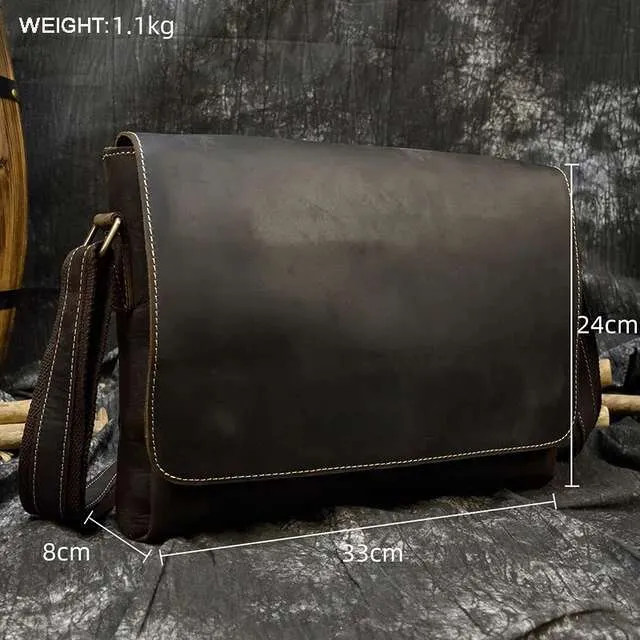 Vintage Crazy Horse Aktentaschen Laptop Büro Für Männer Abdeckung Messenger herren Leder Tasche Computer Taschen_voghion.com