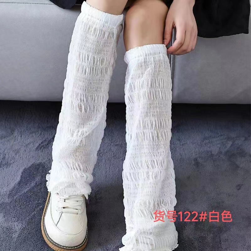 Calzini estivi con protezione solare, neri, sottili e sexy, a gamba larga, in pizzo, da donna, lunghi e traforati_voghion.com
