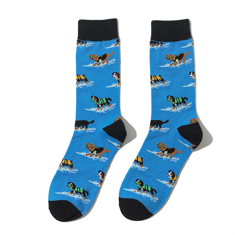 2025d Cartoon Baumwolle Herren Mitte der Wade Tier Persönlichkeit Obst Lange Bunte Ins Socken_voghion.com