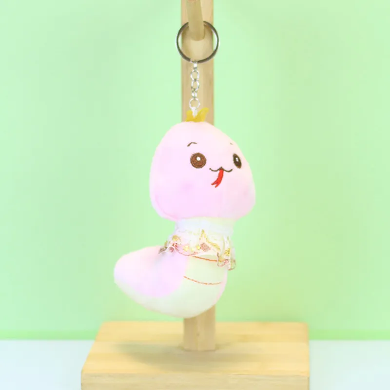 12CM süße freche Cartoon kleine Schlange Plüsch Spielzeug Schlüsselanhänger Schlafzimmer Dekoration Sternzeichen Maskottchen Puppe Geschenk_voghion.com