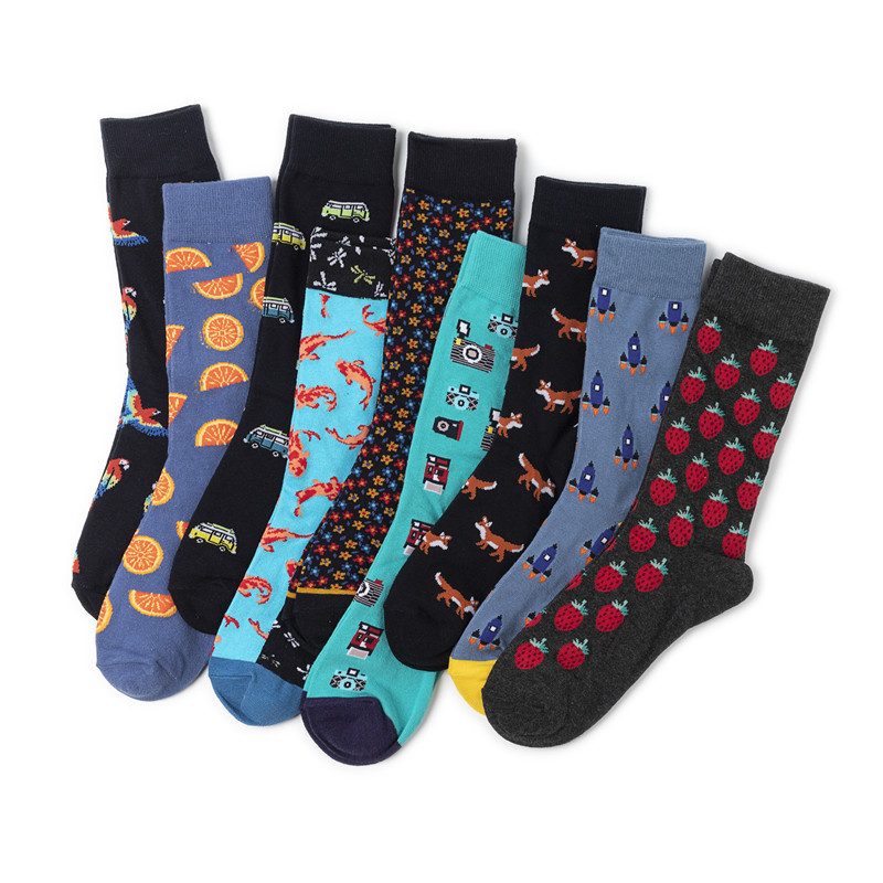 Fruit Pattern Unisex Crew Socks Cotton Mid-calf All-season Style_voghion.com