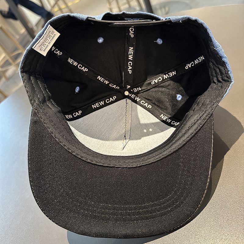 Hat men, spring and autumn denim style hip-hop for women, flat brim big head circumference, small face, baseball hat,_voghion.com