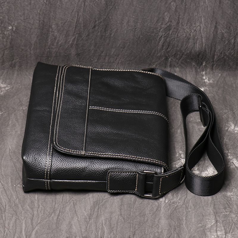 Rindsleder schlichte neue Echtledertasche Herren, Umhängetasche aus weichem Leder für Damen, iPad-Tasche mit großem_voghion.com