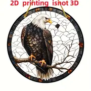 Attrape-soleil aigle à tête blanche - Art acrylique vibrant de 8 pouces. Décoration patriotique pour porches ou trésor de pendaison de crémaillère significatif._voghion.com