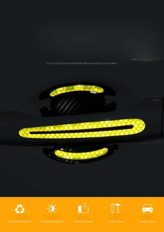 Car Anti-collision Strip, Door Bowl Handle Protection Paint Scratch, Carbon Fiber Grain Reflective Car Sticker, Adhesive_voghion.com