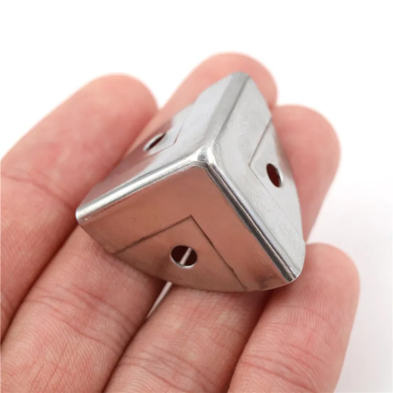 4pcs Sier Metal Corner Brackets Angle Brace Protector Trunk Box Case Chest_voghion.com