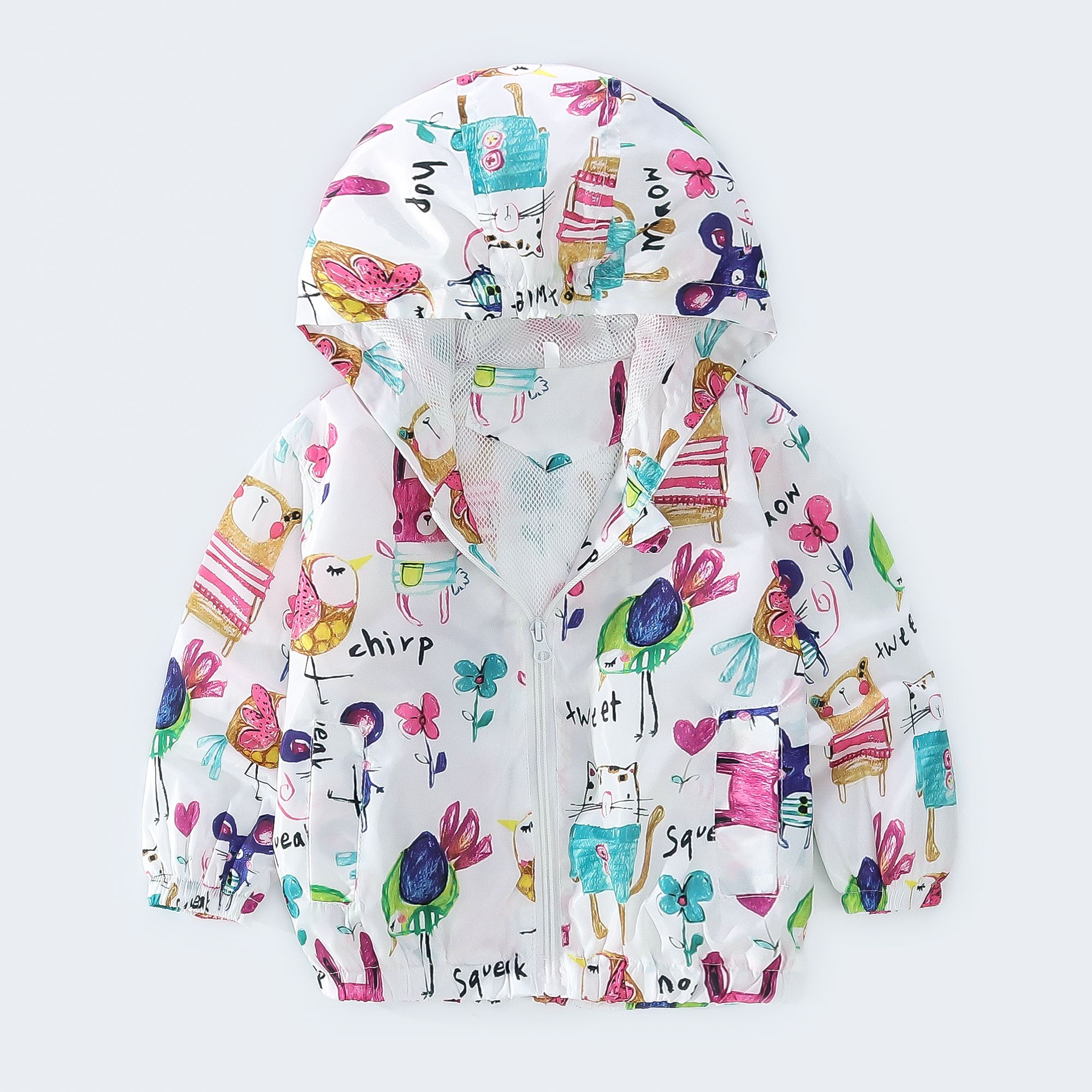 Children's Sports Jacket Cartoon Printed Hooded Jacket For Baby Boy Girl Children's Coat_voghion.com